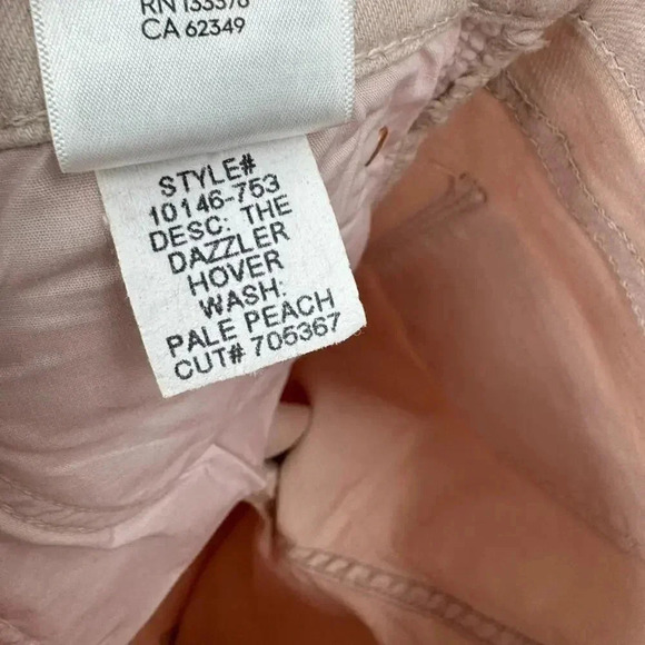 NEW MOTHER The Dazzler Hover High Rise Straight Jeans in Pale Peach Size 25 B495 - Picture 3 of 6